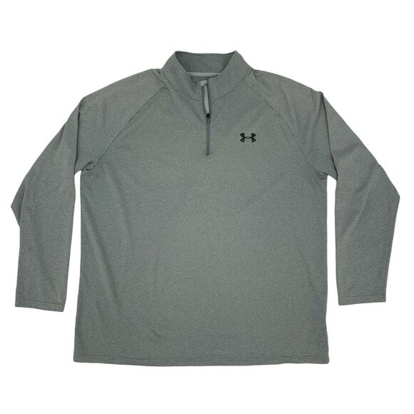 Under Armour Training Shirt Mens XL Extra Large Gray UA Tech 1/4 Zip Mock Neck - Picture 1 of 12